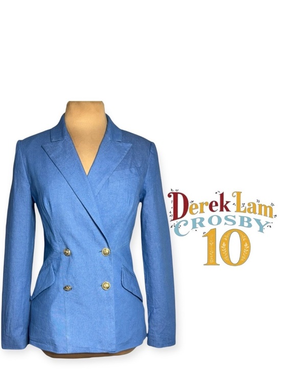 10 Crosby Derek Lam Jackets & Blazers - DEREK LAM 10 CROSBY
Rodeo Double-Breasted Stretch-Cotton Light Blue Denim Blazer